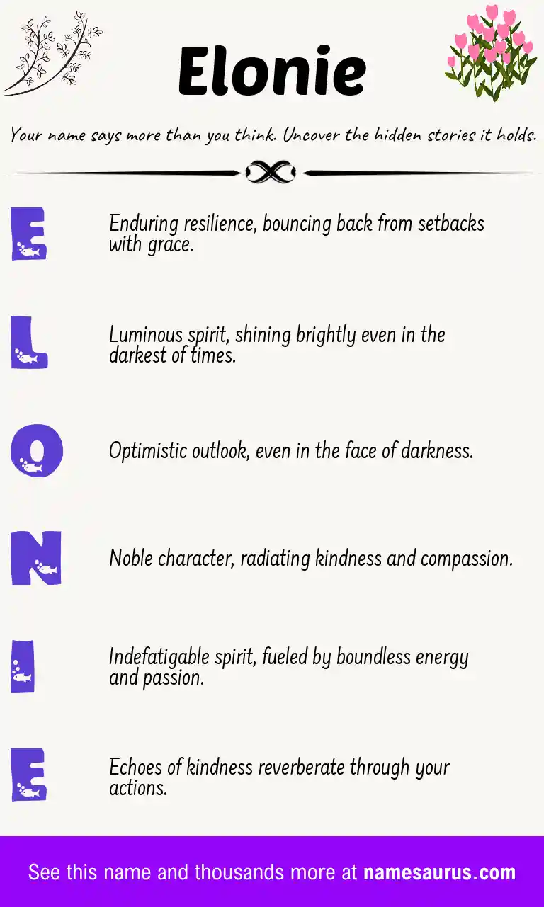 Acrostic poem about Elonie.
