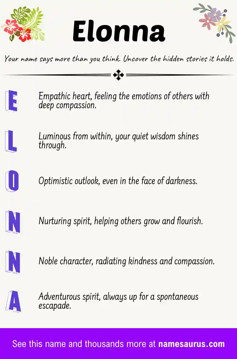 Acrostic poem about Elonna.