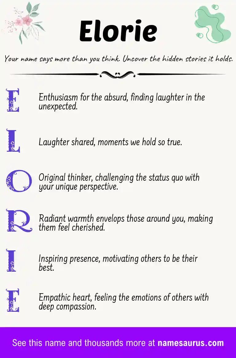 Acrostic poem about Elorie.