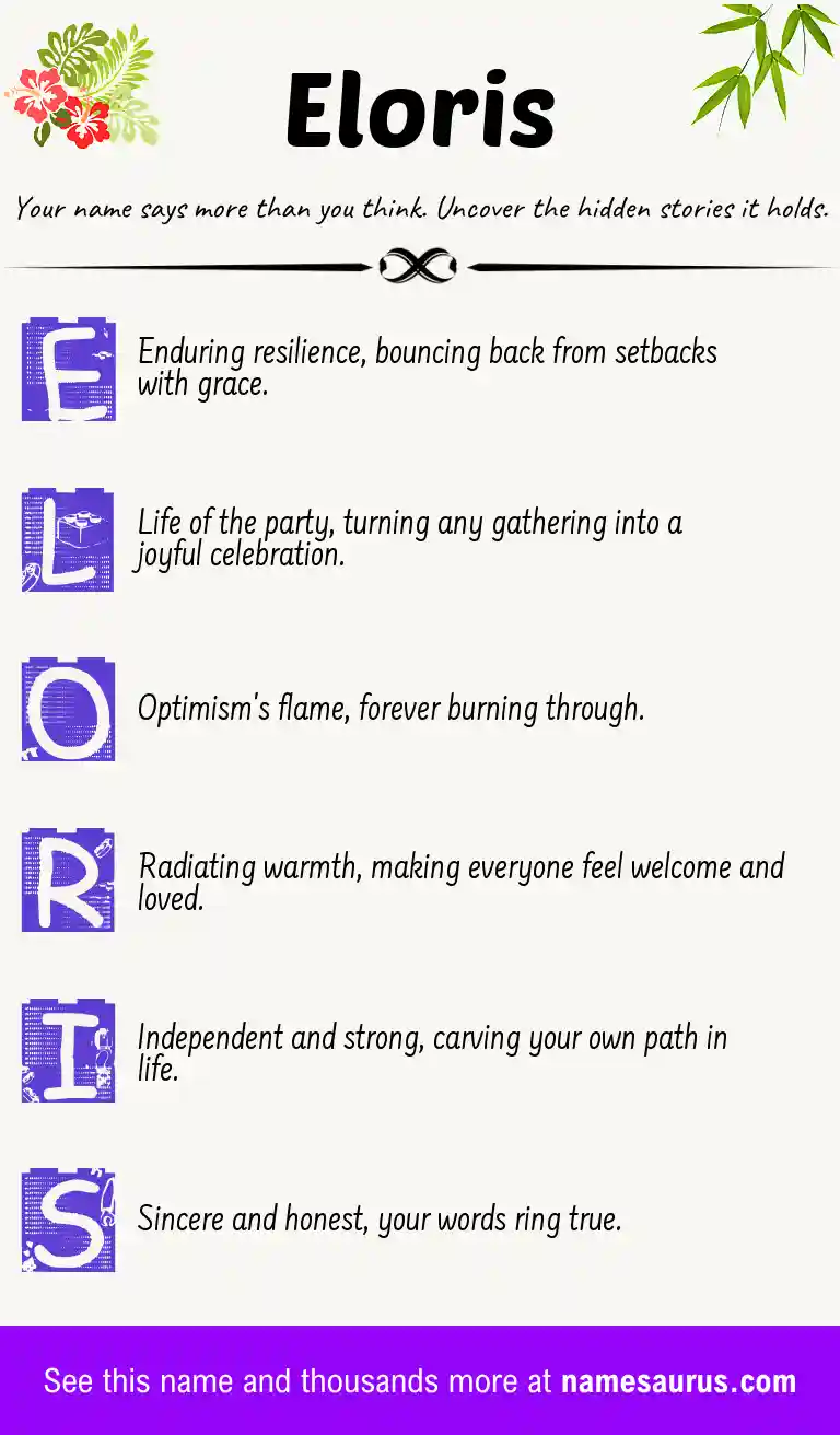 Acrostic poem about Eloris.