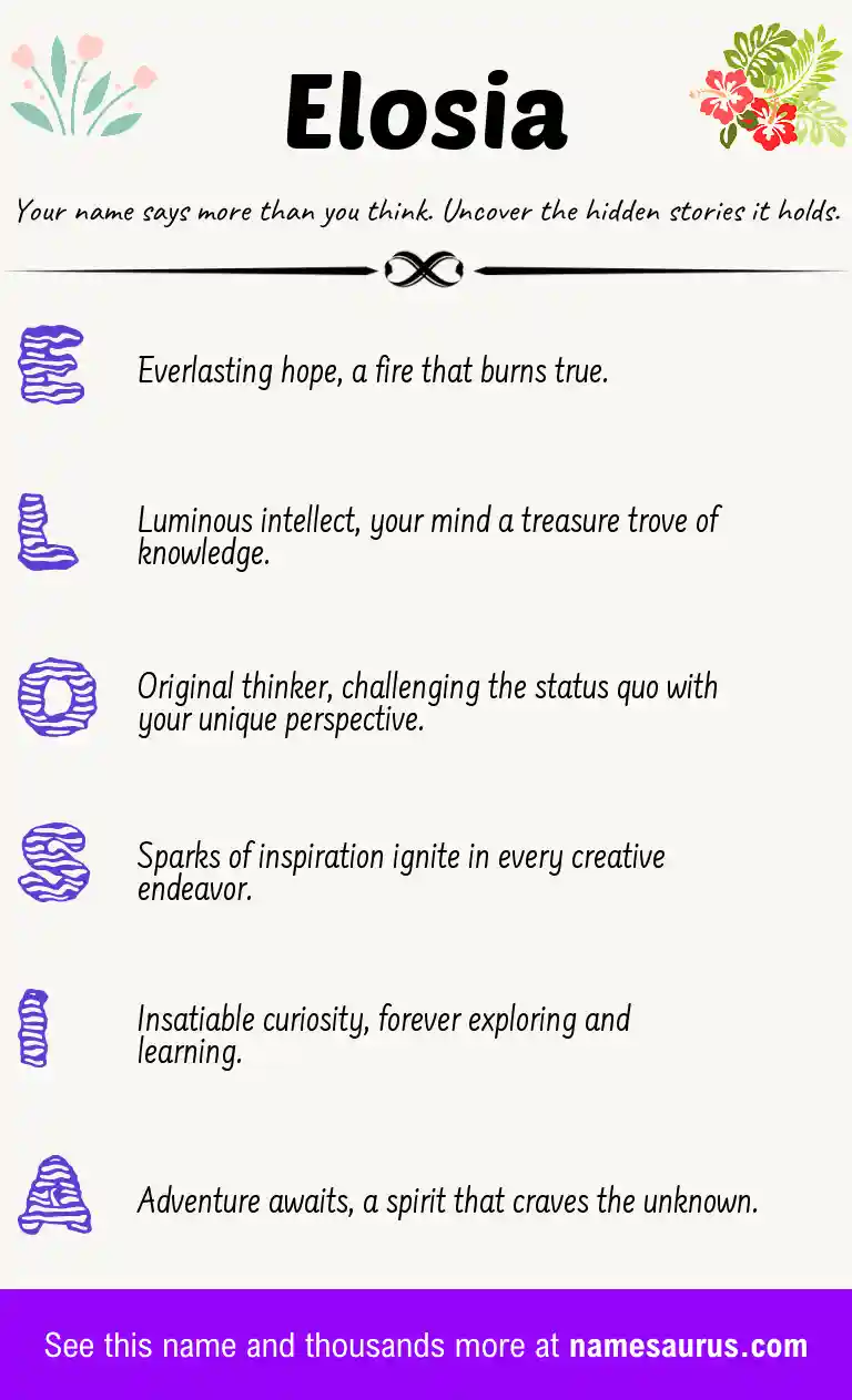 Acrostic poem about Elosia.