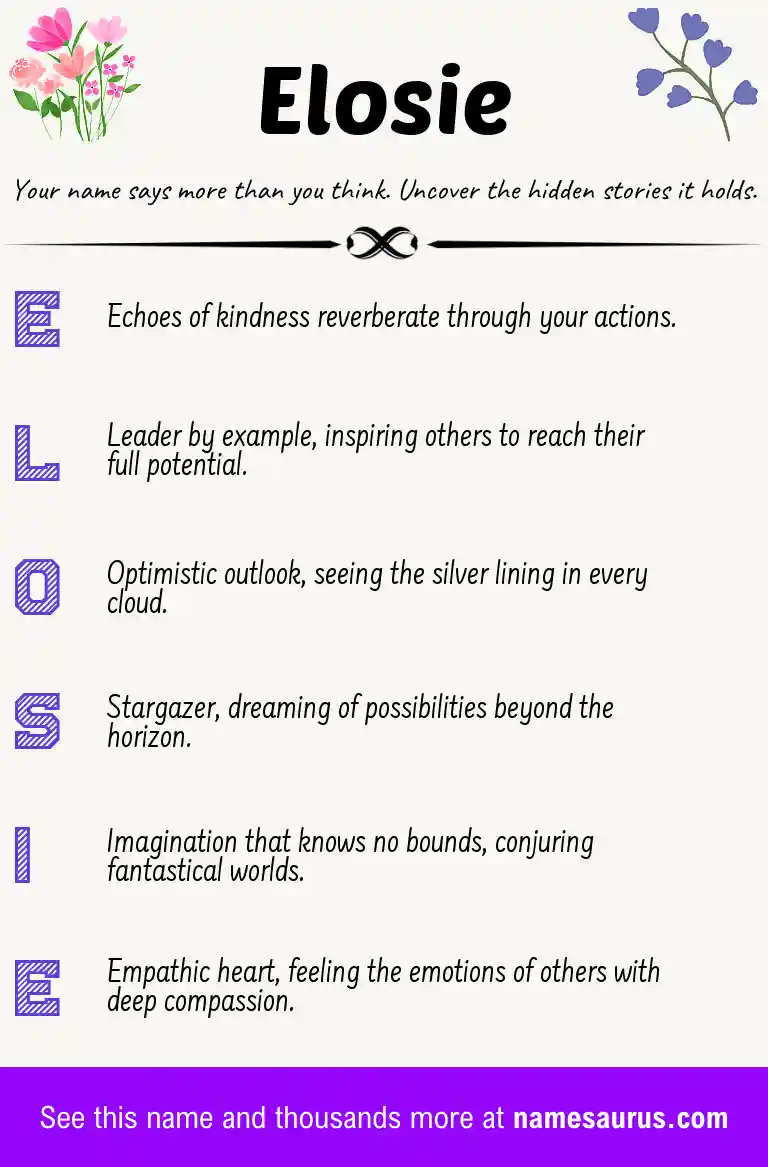 Acrostic poem about Elosie.