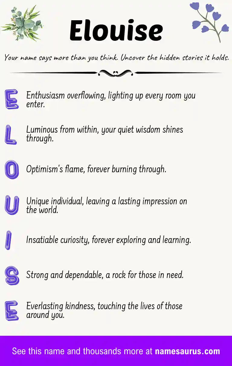 Acrostic poem about Elouise.