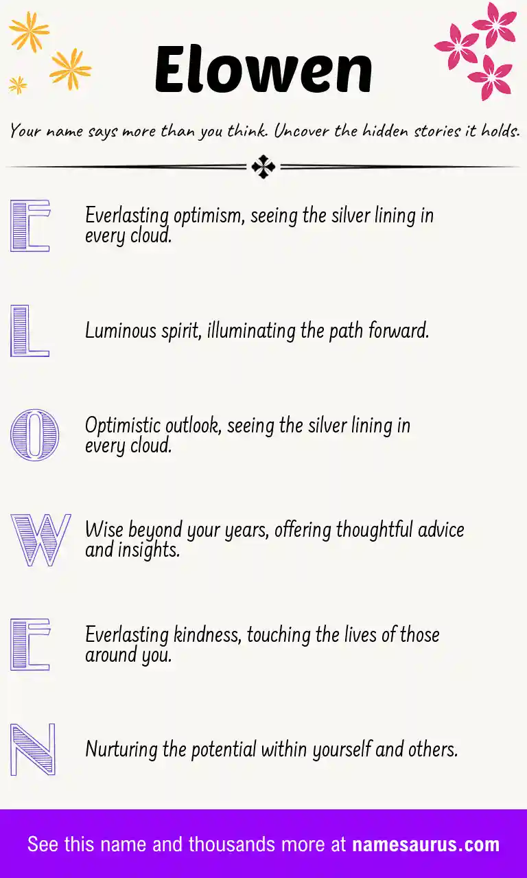 Acrostic poem about Elowen.