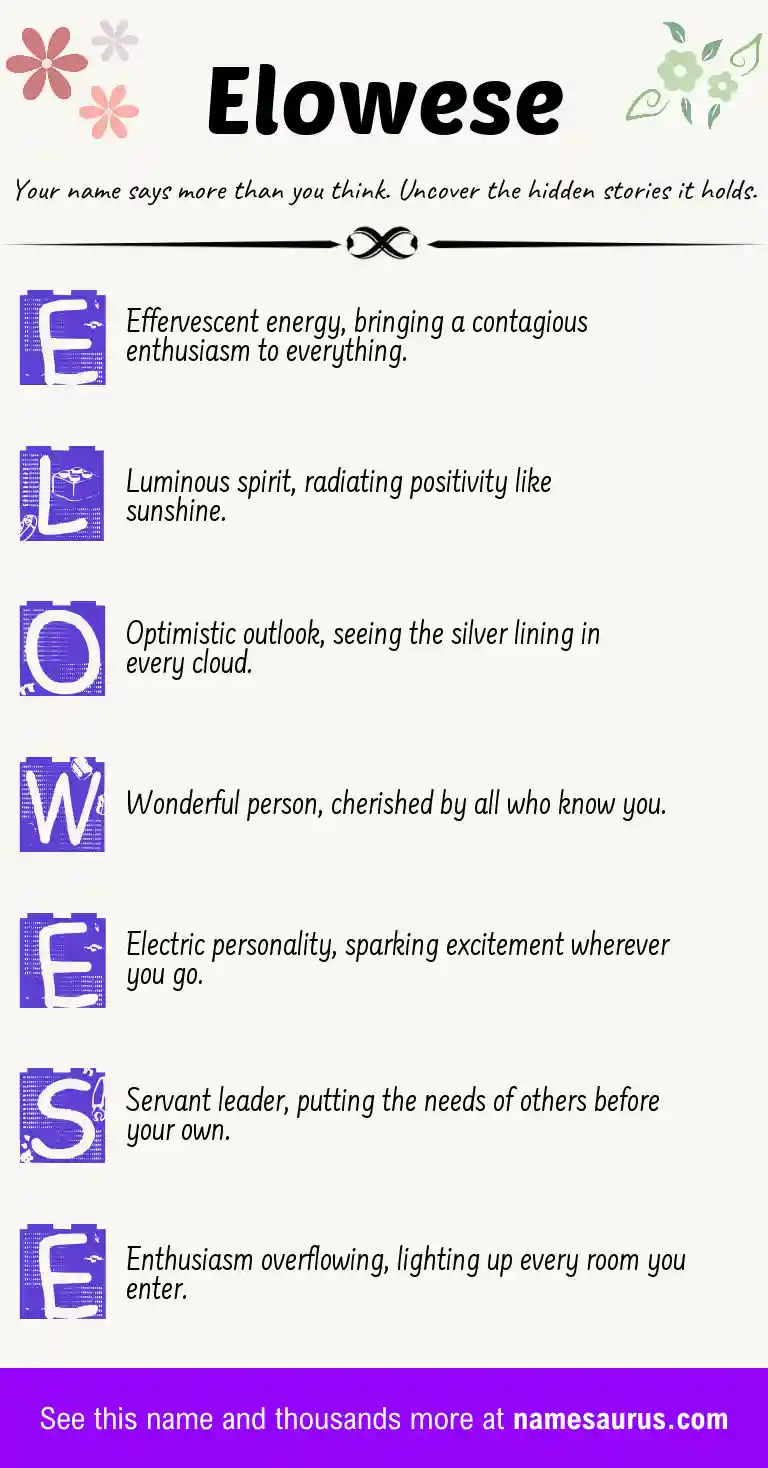 Acrostic poem about Elowese.
