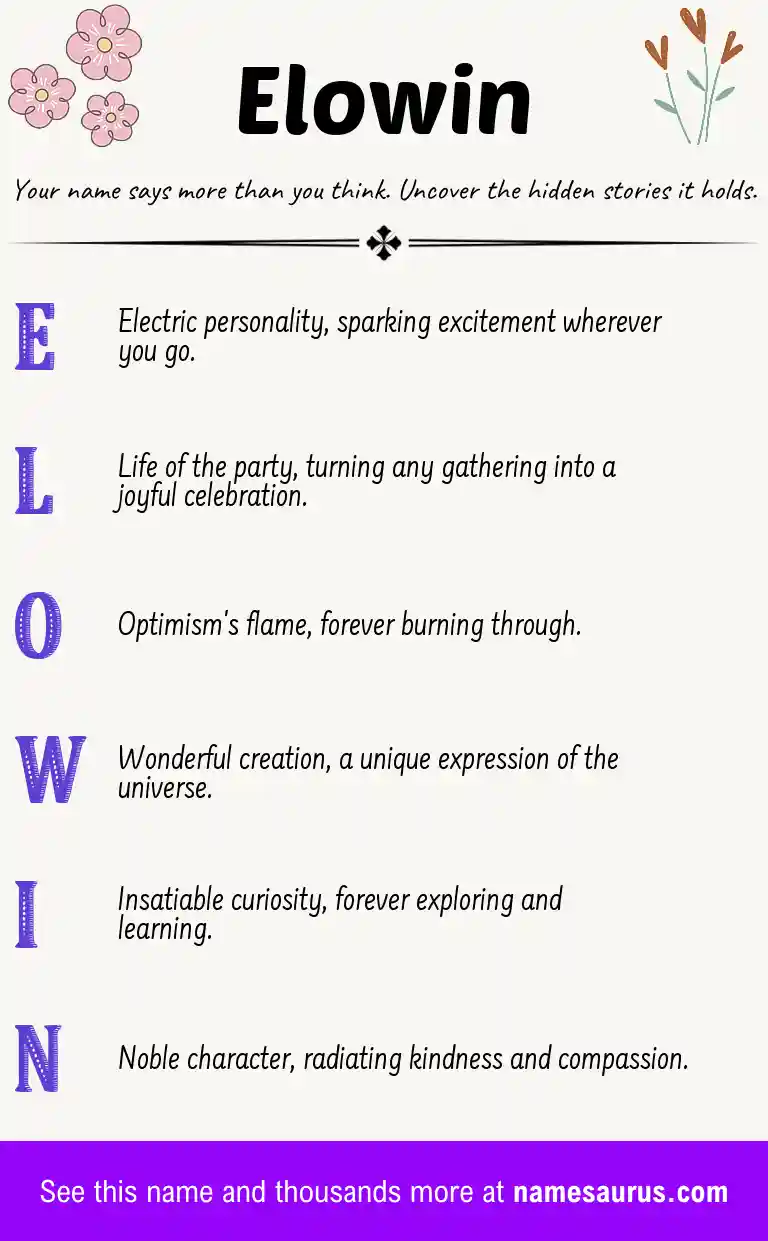Acrostic poem about Elowin.