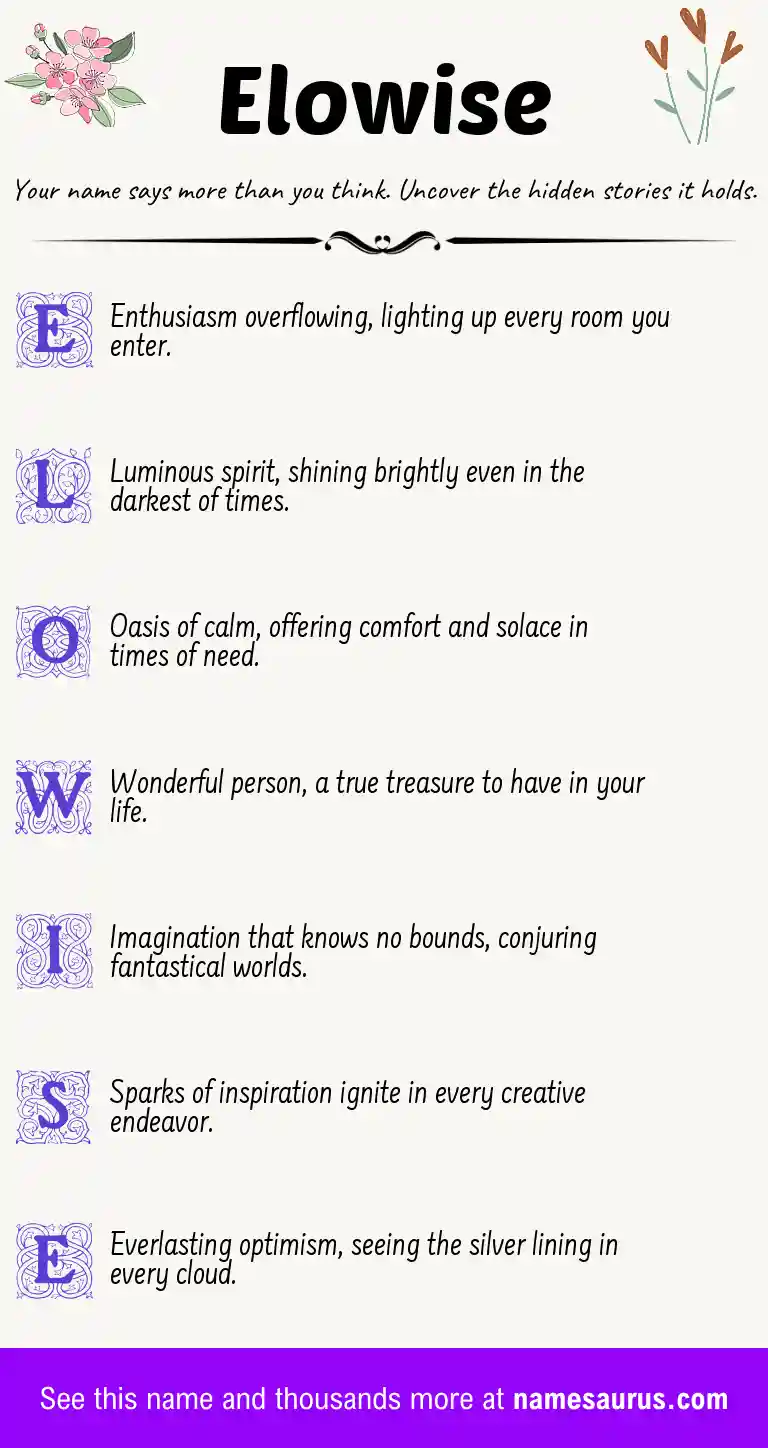 Acrostic poem about Elowise.