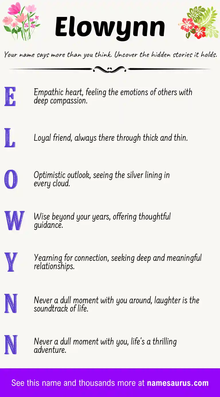 Acrostic poem about Elowynn.