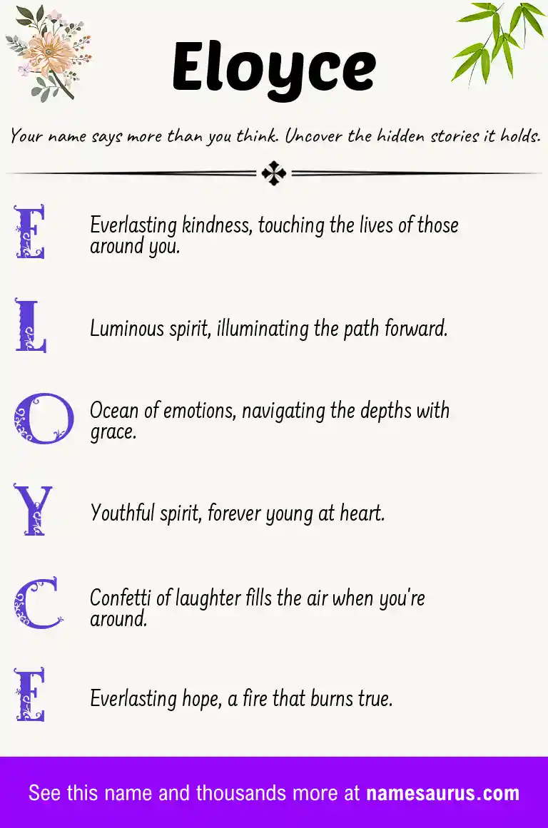 Acrostic poem about Eloyce.