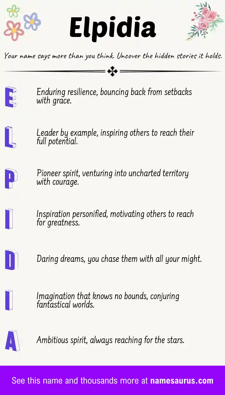 Acrostic poem about Elpidia.