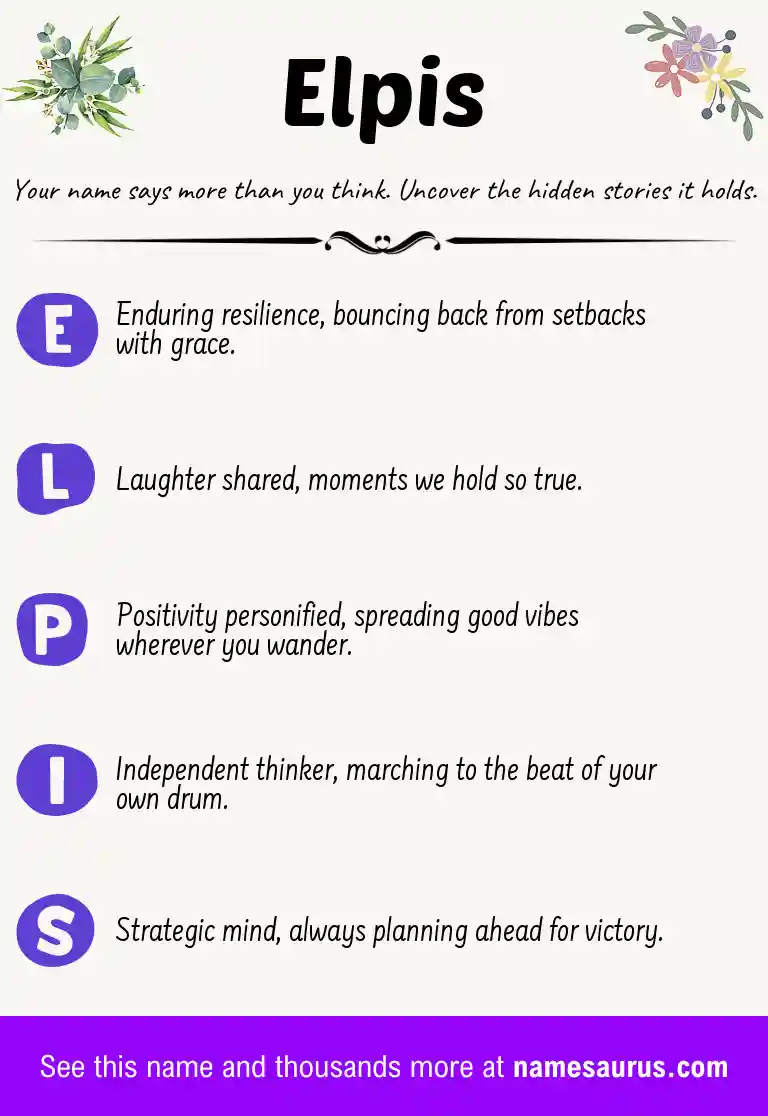 Acrostic poem about Elpis.