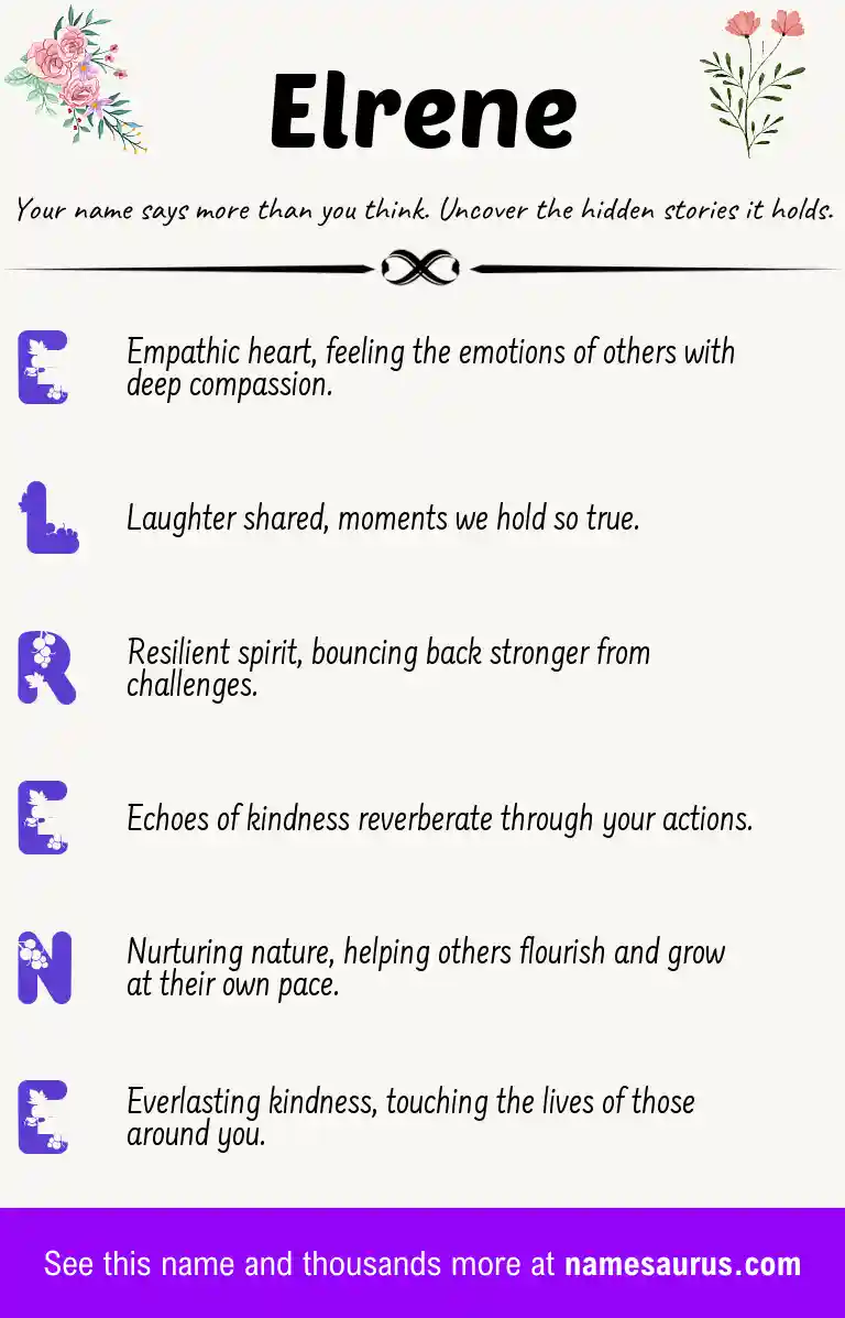 Acrostic poem about Elrene.