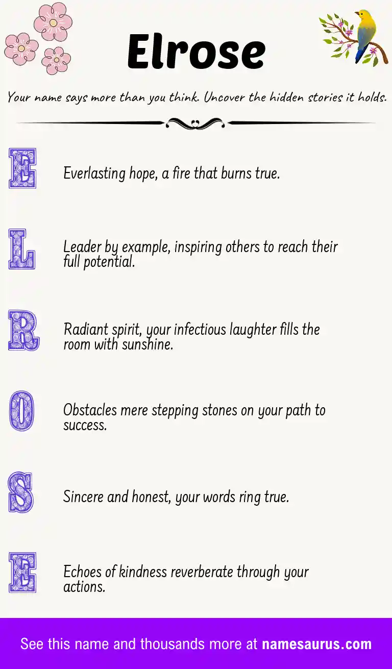 Acrostic poem about Elrose.