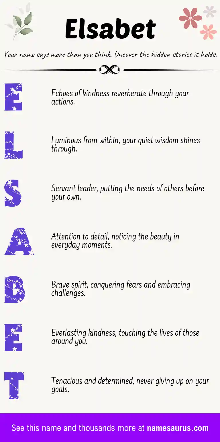 Acrostic poem about Elsabet.