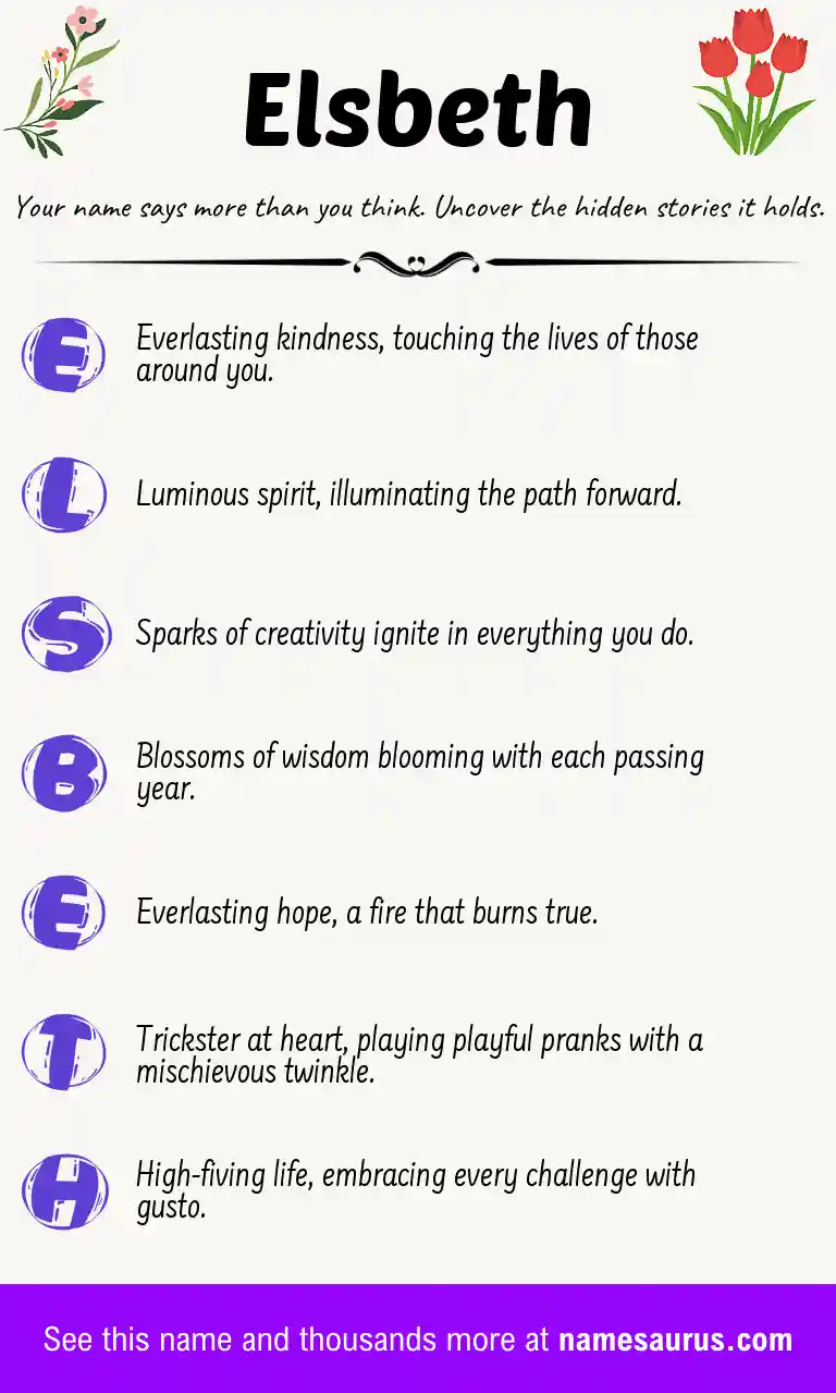 Acrostic poem about Elsbeth.