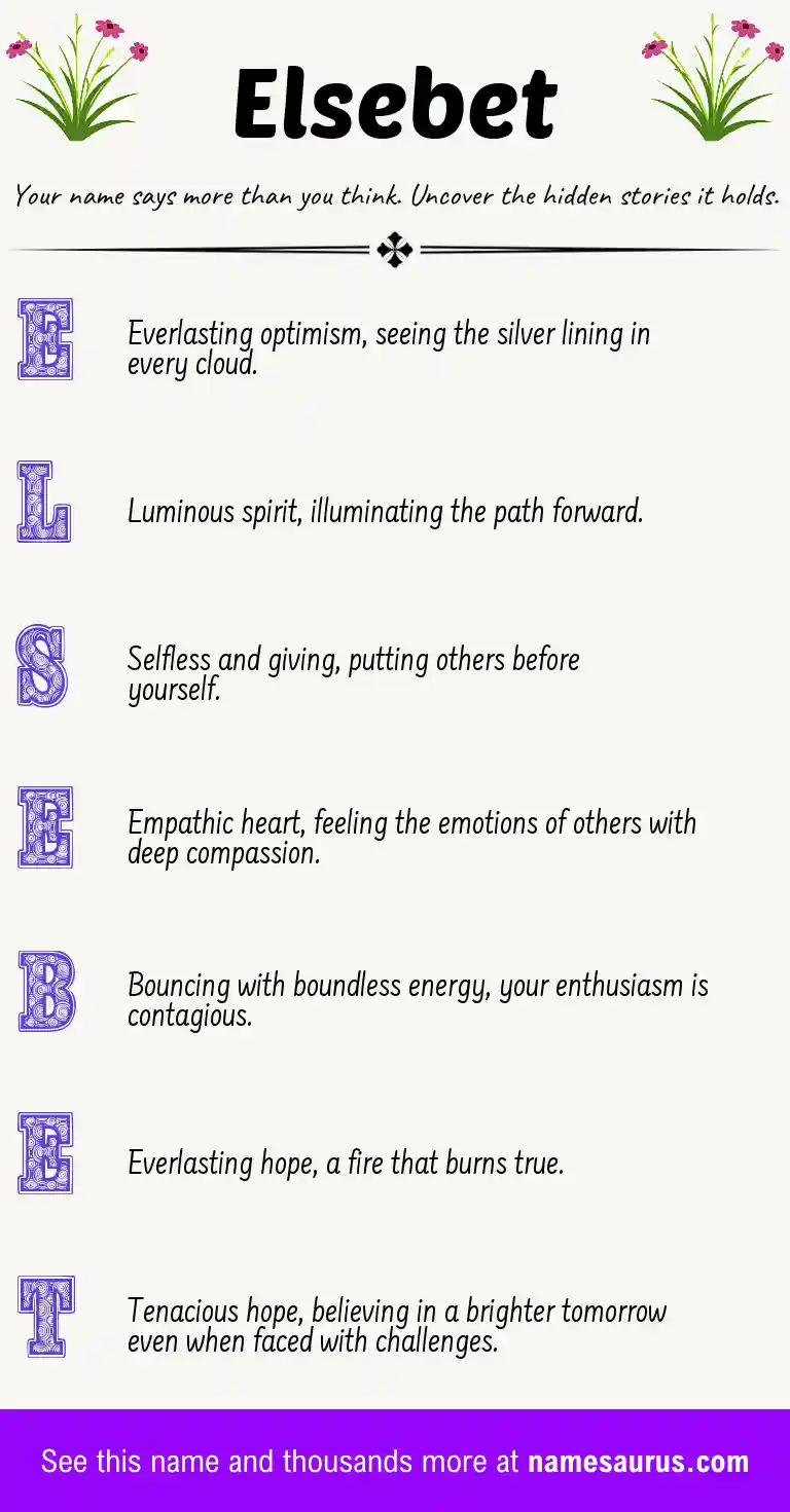 Acrostic poem about Elsebet.