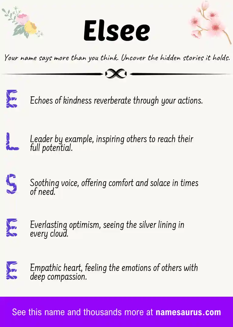 Acrostic poem about Elsee.