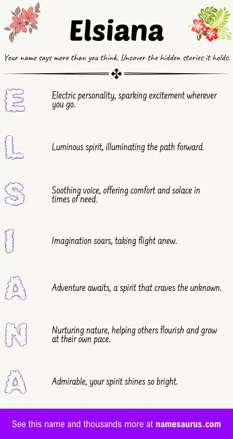Acrostic poem about Elsiana.