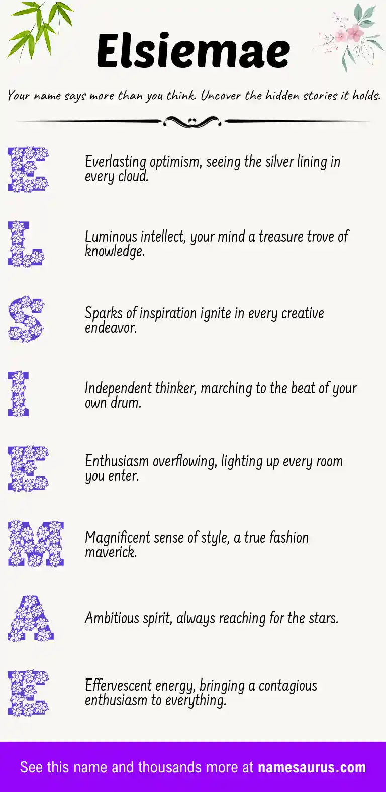 Acrostic poem about Elsiemae.