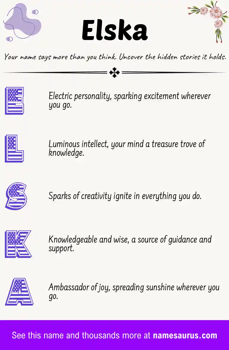 Acrostic poem about Elska.