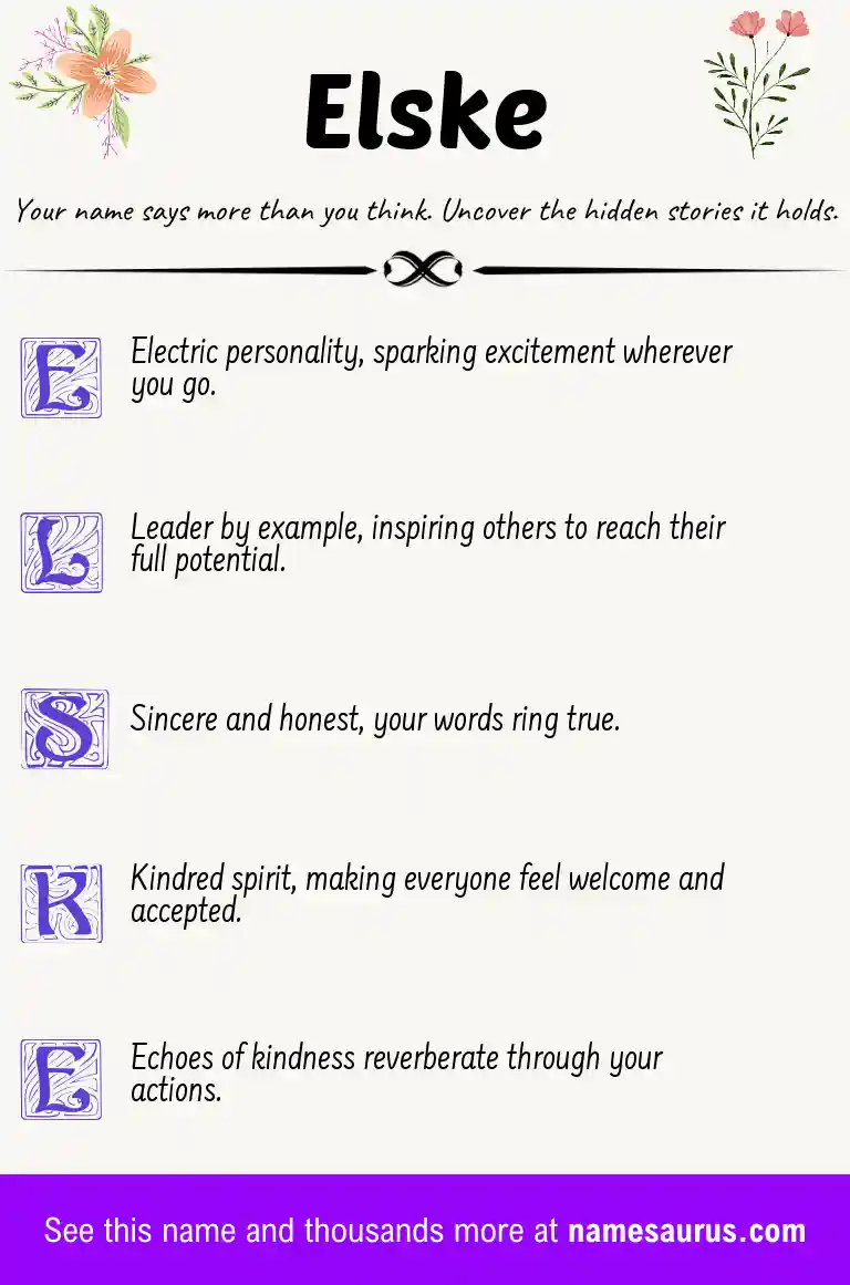 Acrostic poem about Elske.