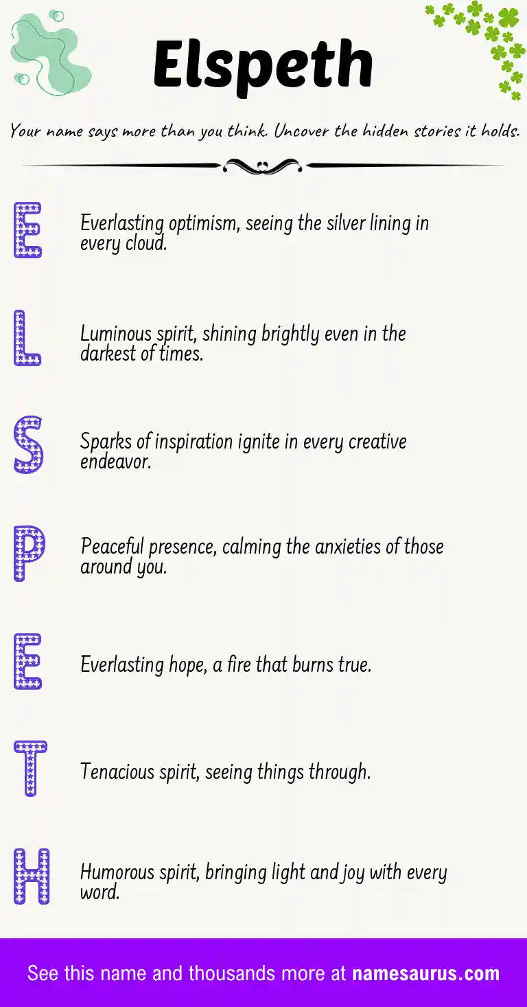 Acrostic poem about Elspeth.