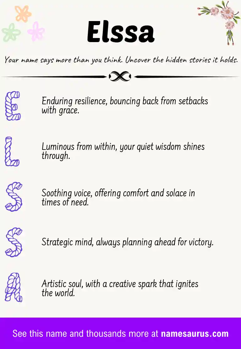Acrostic poem about Elssa.