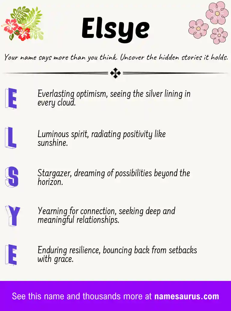 Acrostic poem about Elsye.