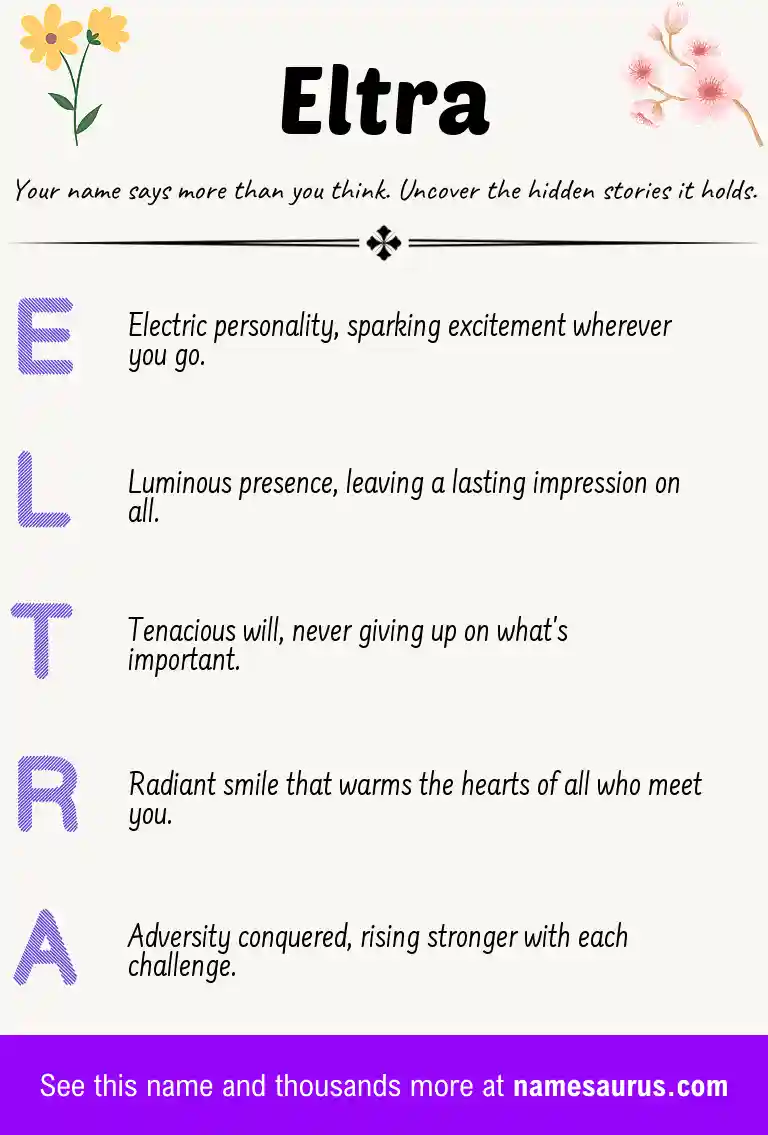 Acrostic poem about Eltra.