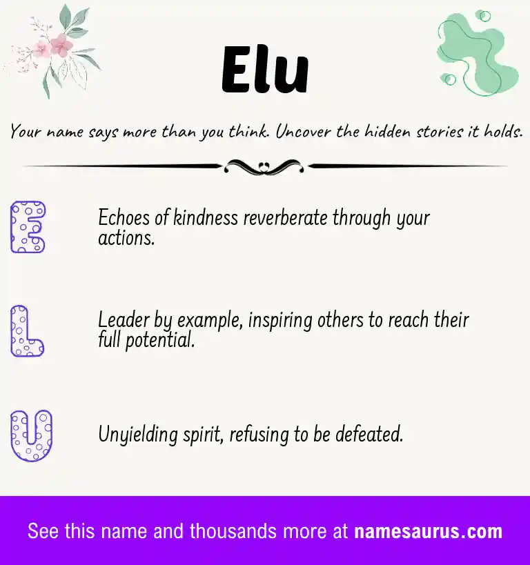 Acrostic poem about Elu.