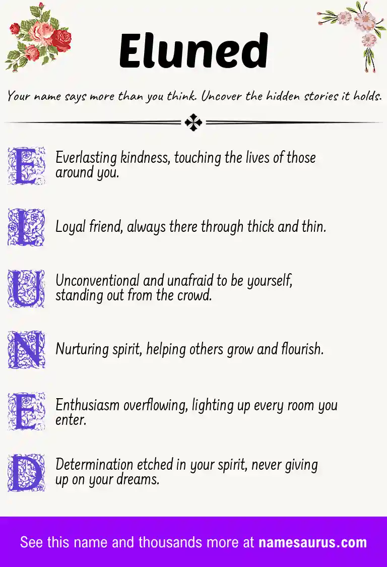 Acrostic poem about Eluned.