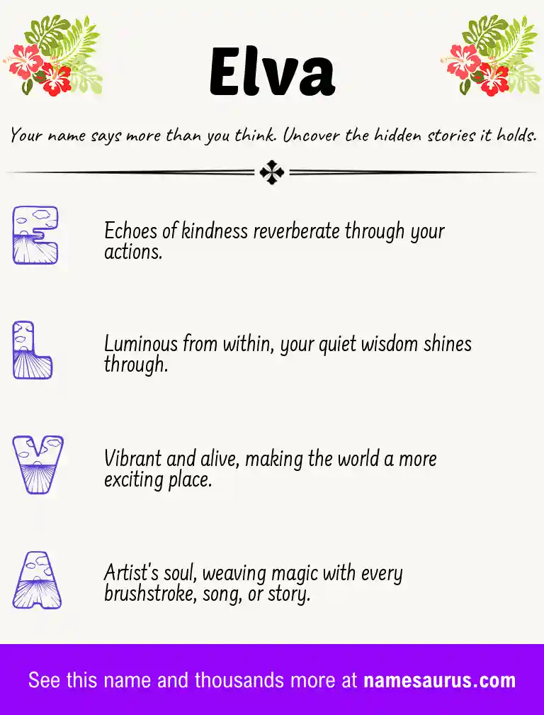 Acrostic poem about Elva.