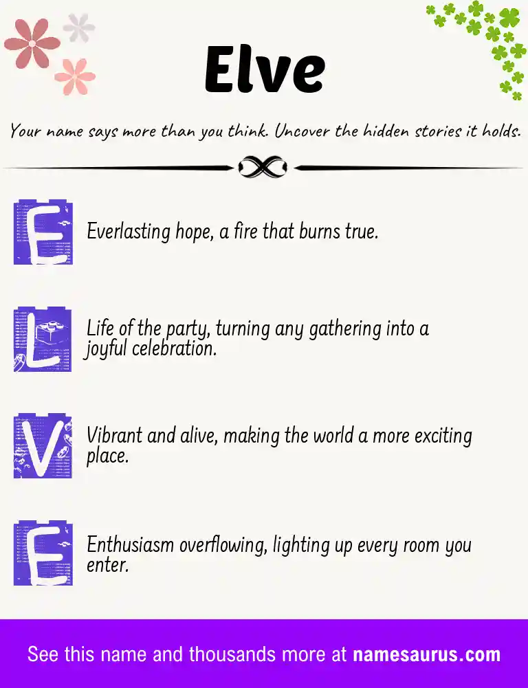 Acrostic poem about Elve.