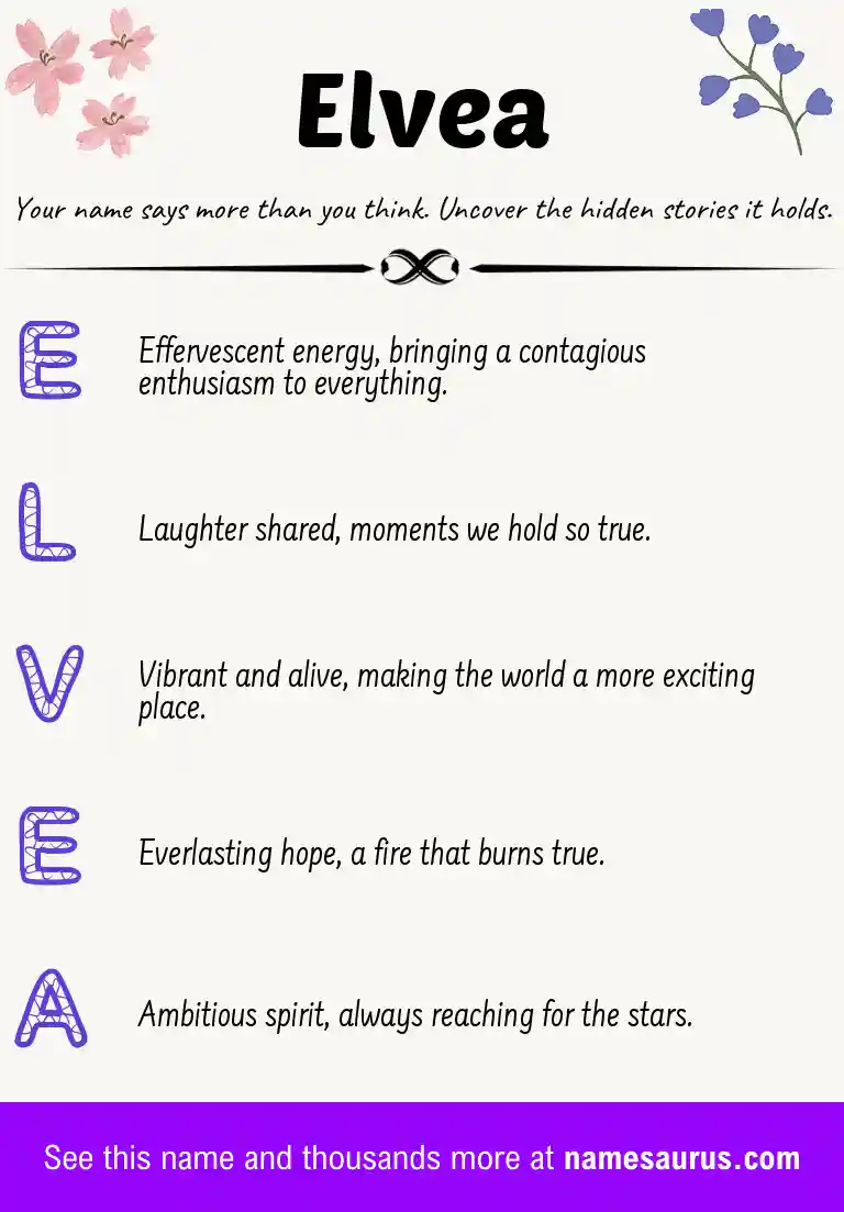 Acrostic poem about Elvea.