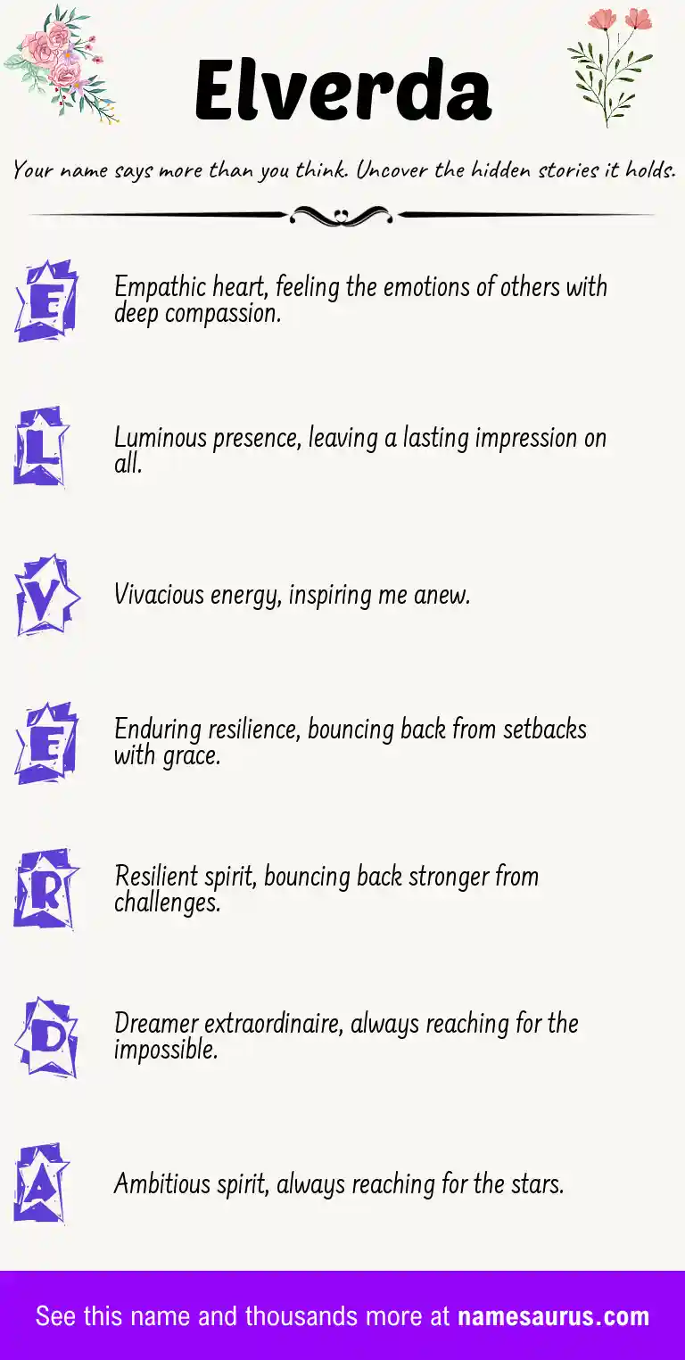 Acrostic poem about Elverda.