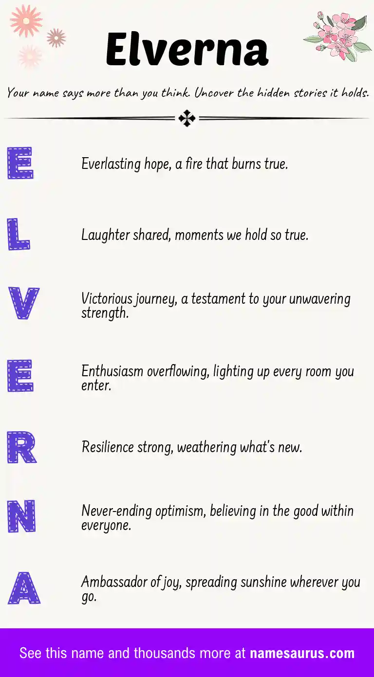 Acrostic poem about Elverna.