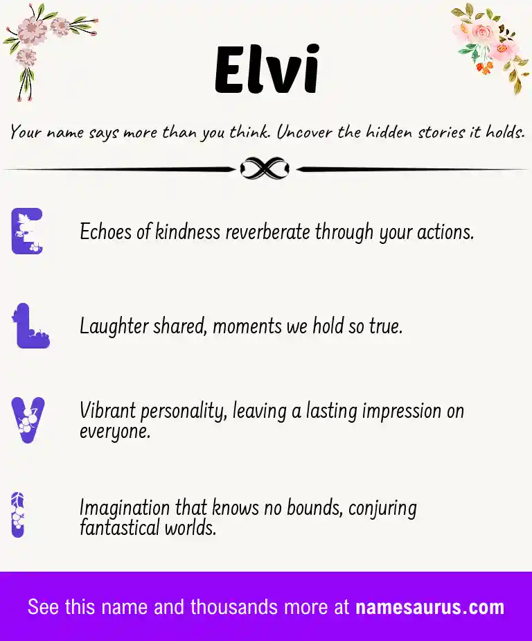 Acrostic poem about Elvi.