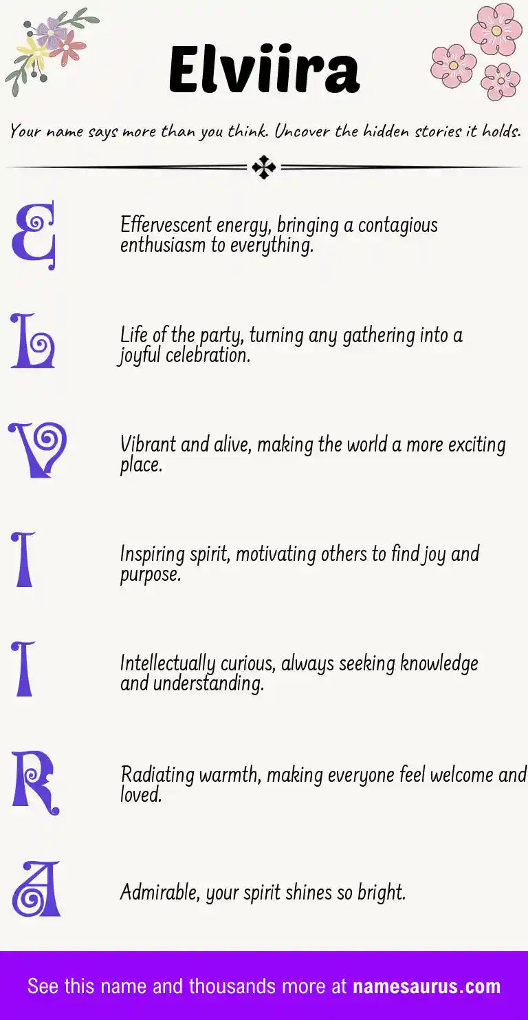 Acrostic poem about Elviira.