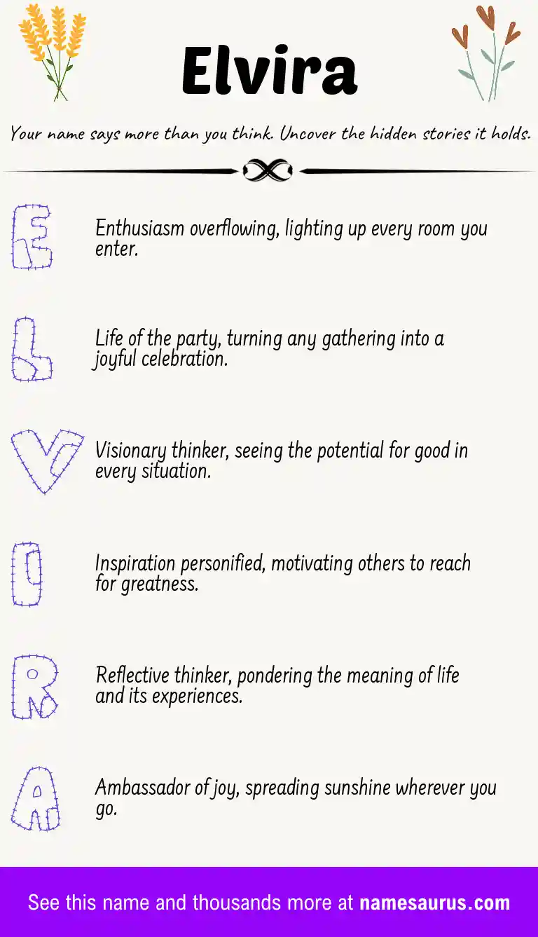 Acrostic poem about Elvira.