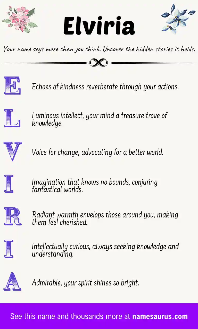 Acrostic poem about Elviria.