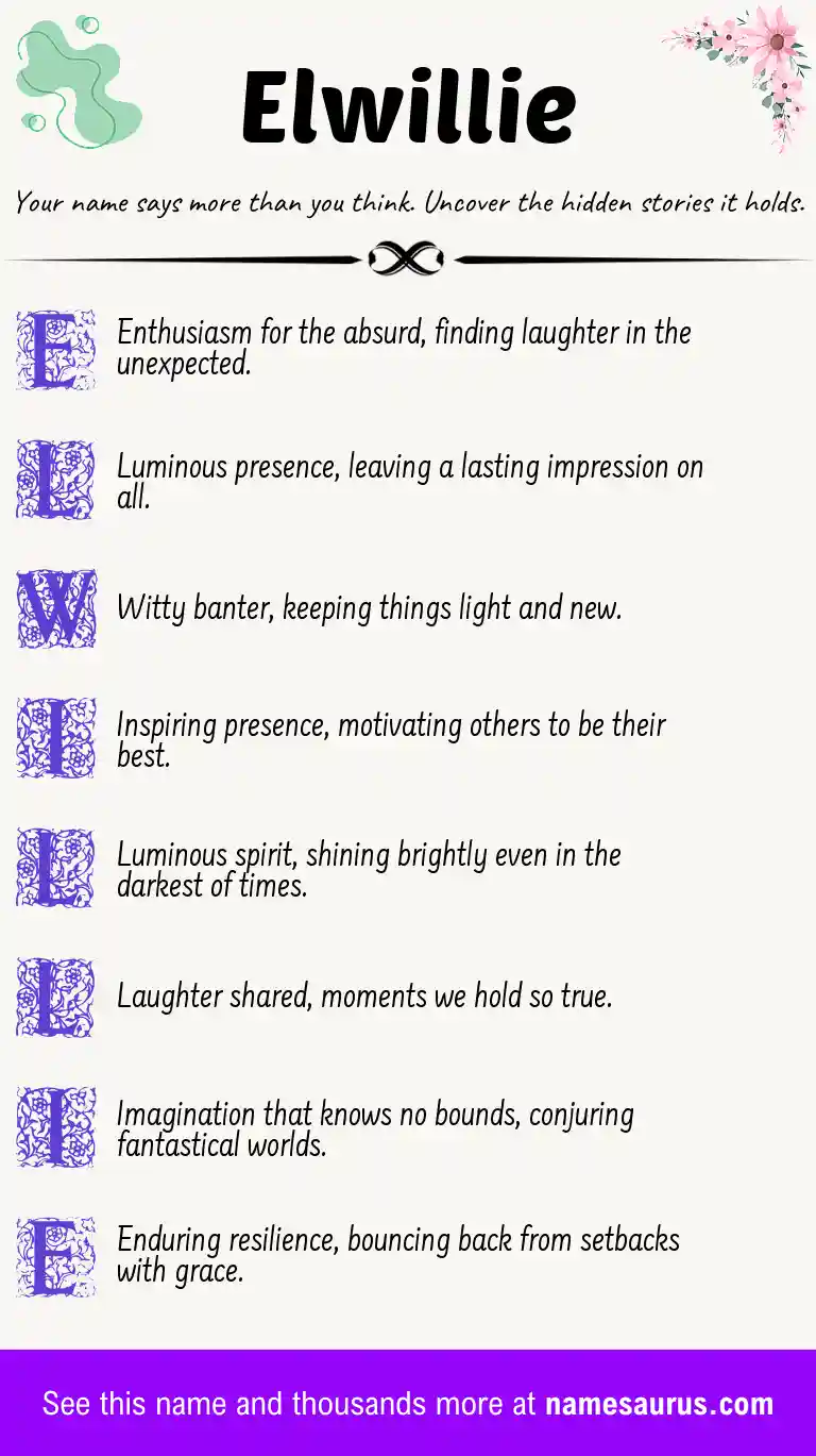Acrostic poem about Elwillie.