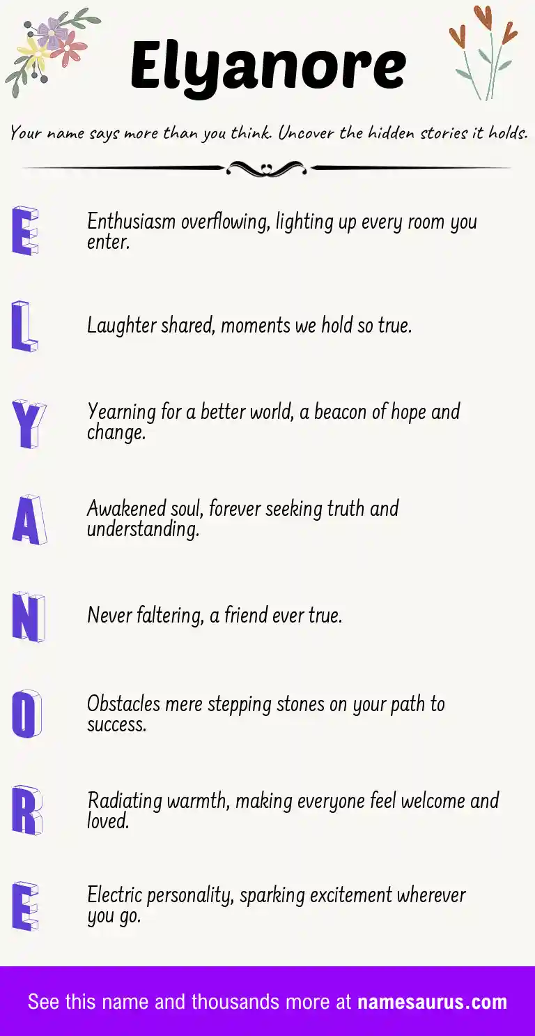 Acrostic poem about Elyanore.