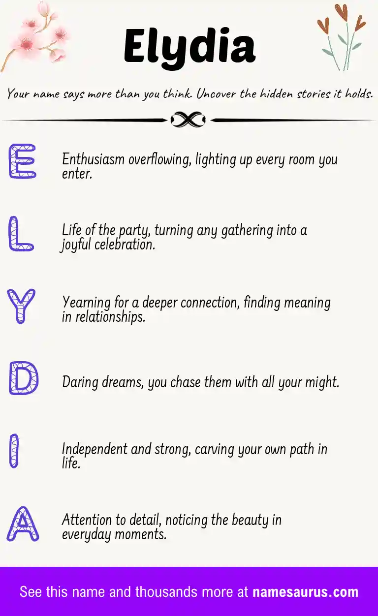 Acrostic poem about Elydia.