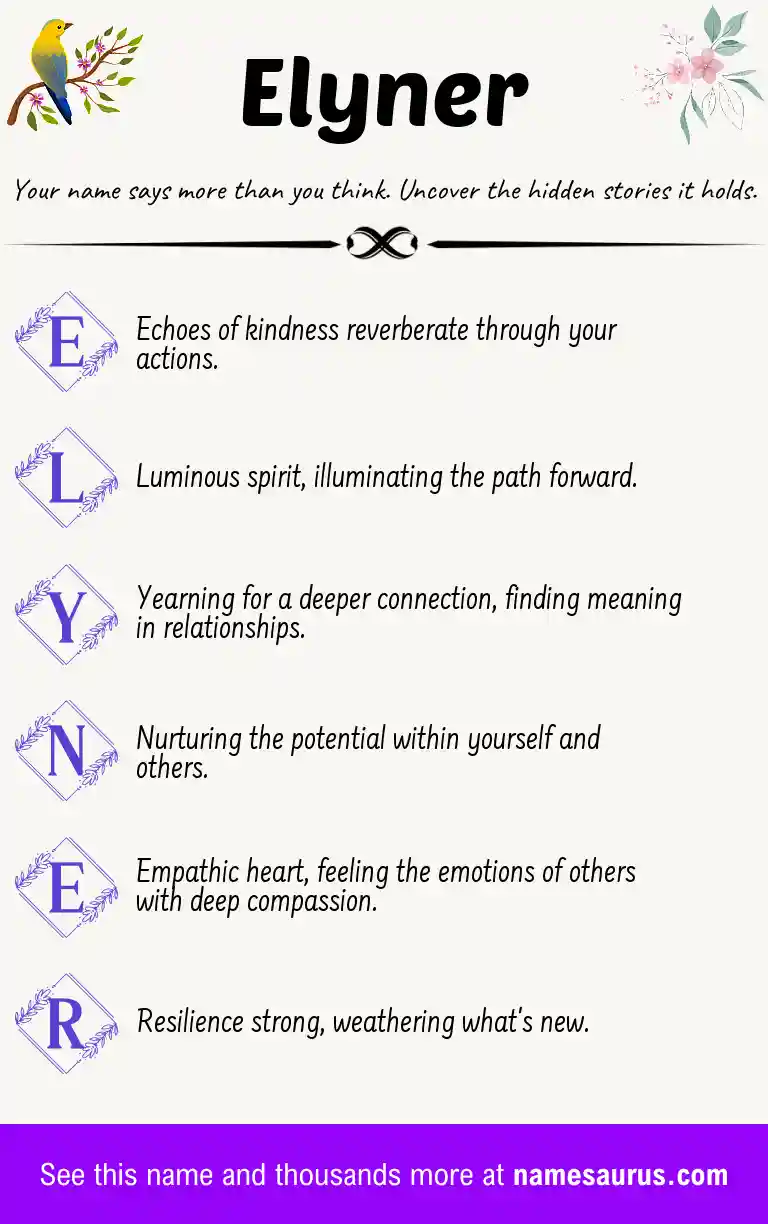 Acrostic poem about Elyner.