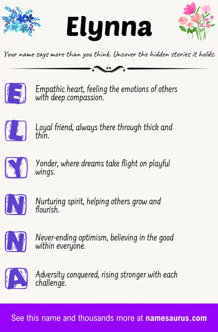 Acrostic poem about Elynna.