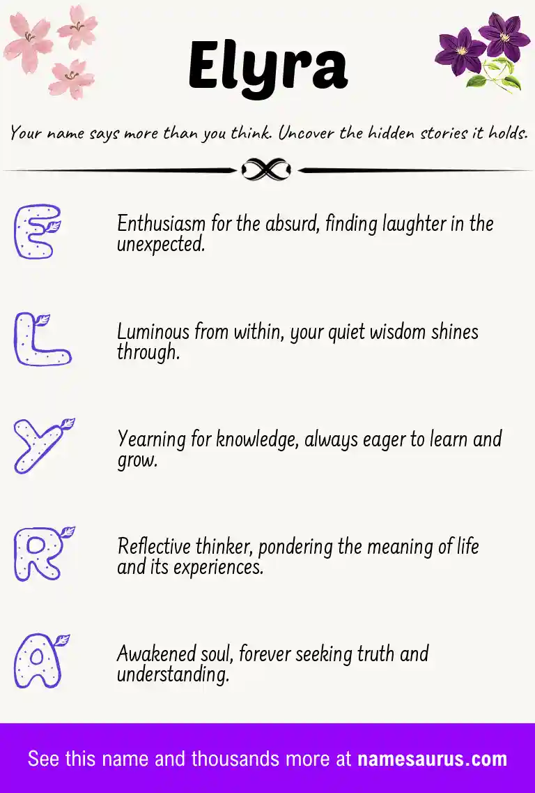 Acrostic poem about Elyra.