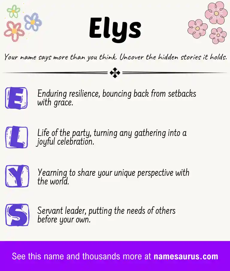 Acrostic poem about Elys.
