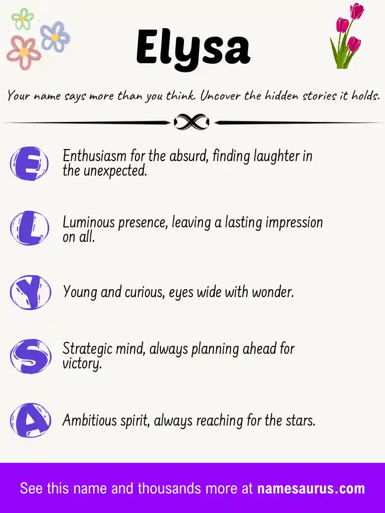 Acrostic poem about Elysa.