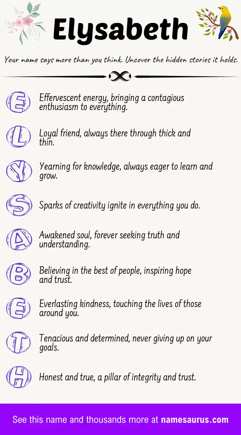 Acrostic poem about Elysabeth.