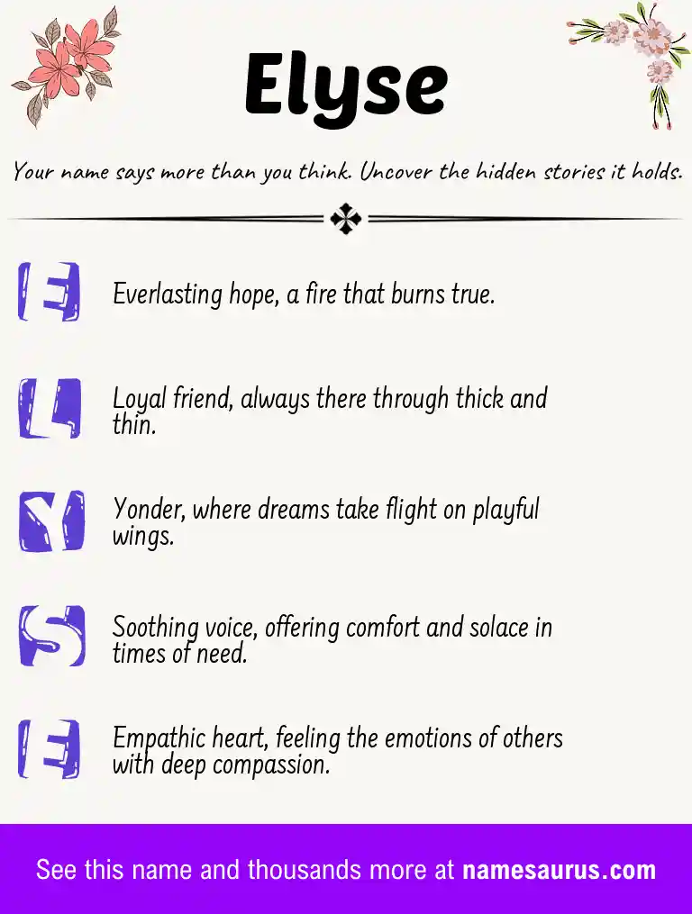 Acrostic poem about Elyse.